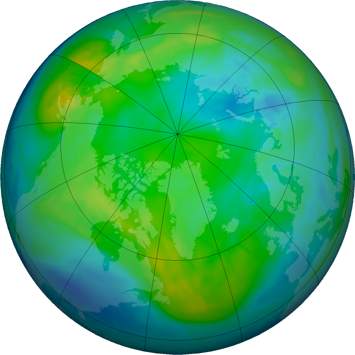 Arctic ozone map for 05 November 2015